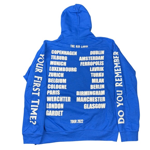 The Kid Laroi EOTW Tour 2022 Hoodie Blue Medium Official Concert Merch - Picture 2 of 5